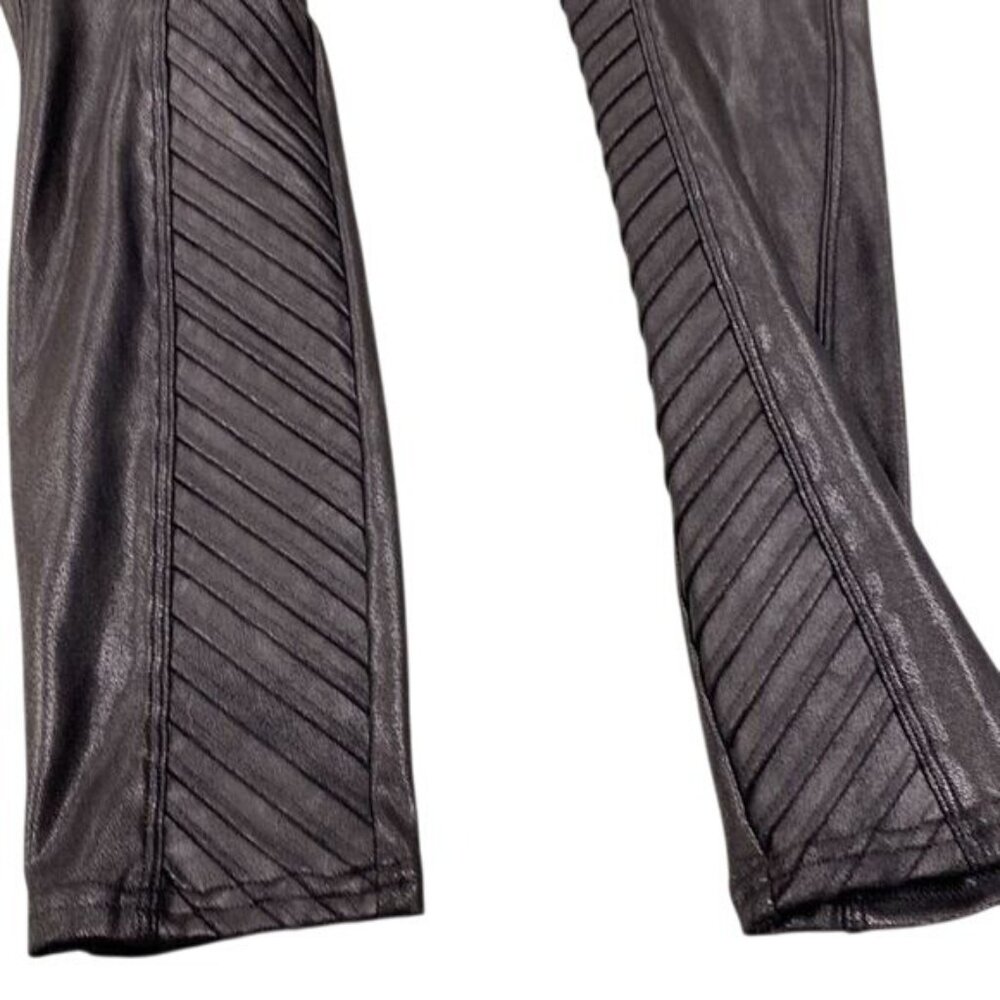 Spanx Womens Faux Leather Moto Legging Black Size M - Picture 3 of 12